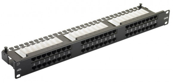 48 ports UTP Cat.6 patch panel, 2U, LY-PP6-05, 19 Krone & 110 Dual