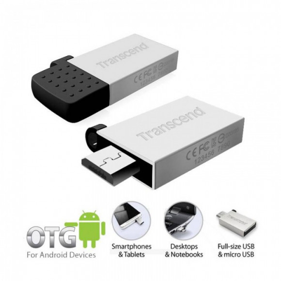Unitate flash USB Transcend JetFlash 380 64 GB argintiu/negru