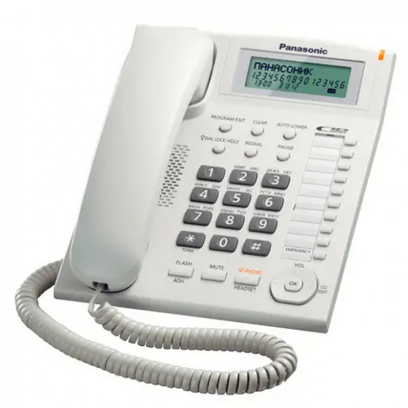 Telefon Panasonic KX-TS2388UAW, alb, LCD, AOH, ID apelant, Sp-phone