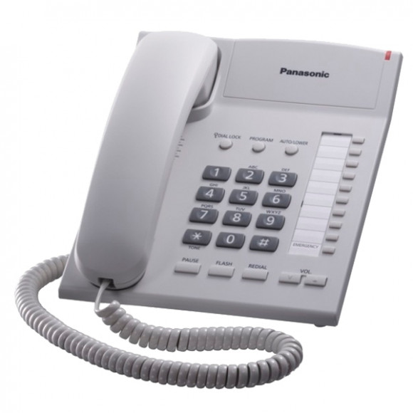 Telefon Panasonic KX-TS2382UAW, alb, indicator de sonerie, apelator cu o singură atingere cu 20 de numere