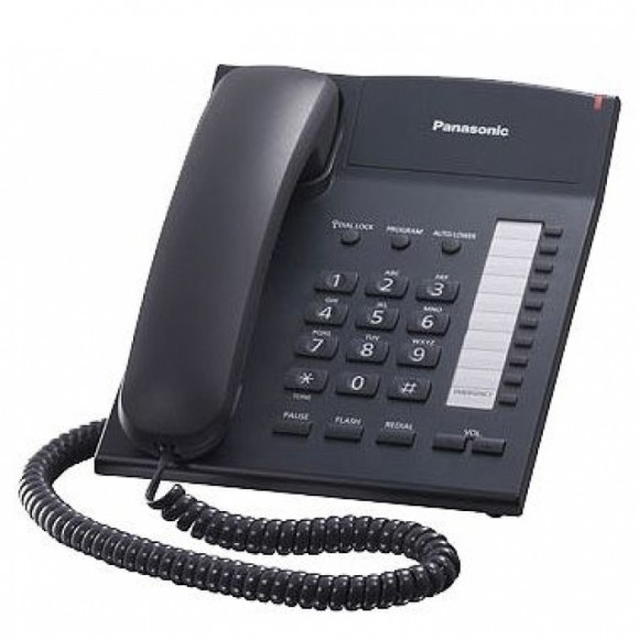 Telefon Panasonic KX-TS2382UAB, negru, indicator de sonerie, apelator cu o singură atingere cu 20 de numere