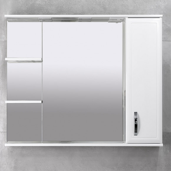 Шкаф-зеркало для ванной Bayro Allure 1000x750 правый белое