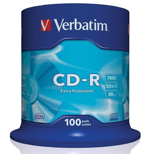 CD-R 100*Cake, Verbatim, 700MB, 52x, Protectie suplimentara