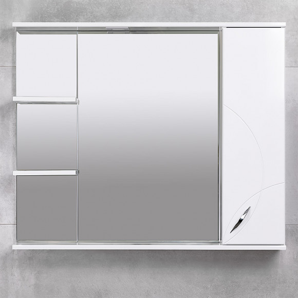 Шкаф-зеркало для ванной Bayro Premium 1000x750 правый белое