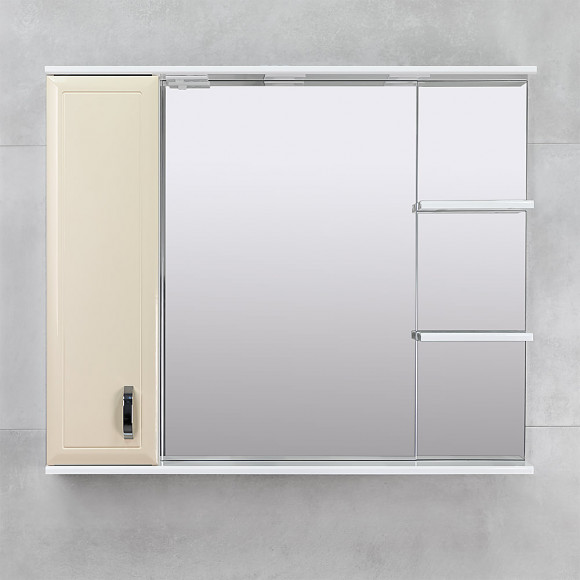 Шкаф-зеркало для ванной Bayro Allure 1000x750 левый беж