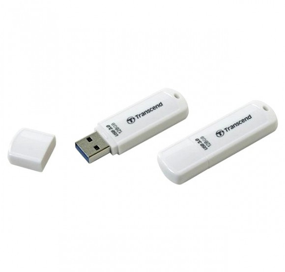 Unitate flash USB Transcend JetFlash 730, 128 GB, alb