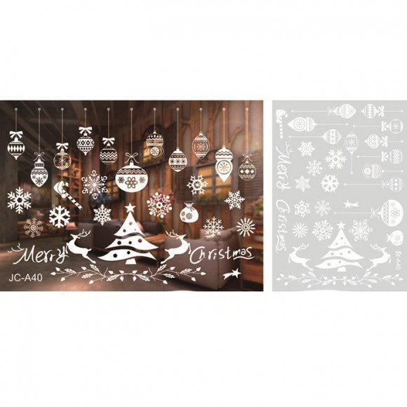 Декоративные новогодние наклейки,  CHRISTMAS, 50см, 35см