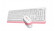 Tastatură și mouse A4Tech F1010, cu fir, alb/roz