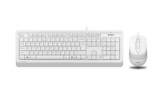 Клавиатура и мышь A4Tech F1010, Проводное, Белый/Серый