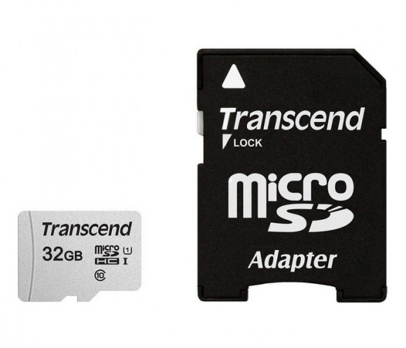 Карта памяти Transcend microSDHC Class 10, 32Гб (TS32GUSD300S-A)
