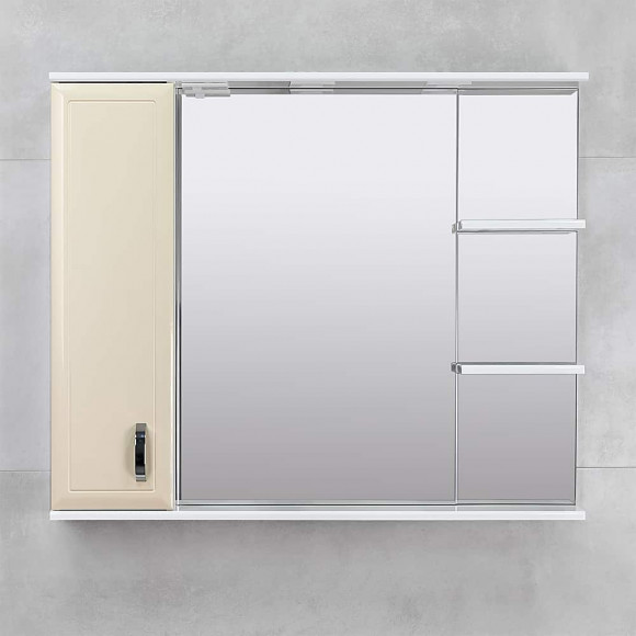 Шкаф-зеркало для ванной Bayro Allure 1000x833 левый беж