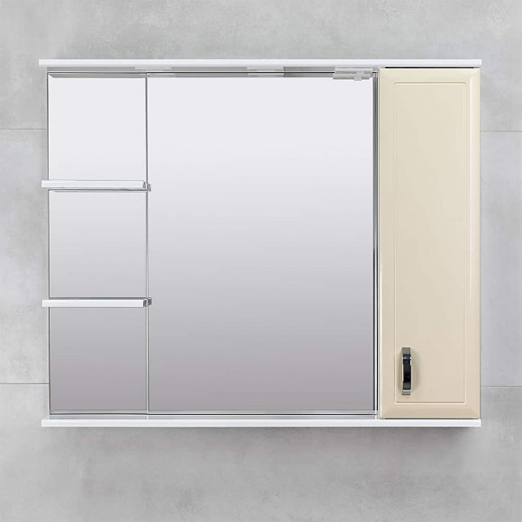 Шкаф-зеркало для ванной Bayro Allure 1000x833 правый беж