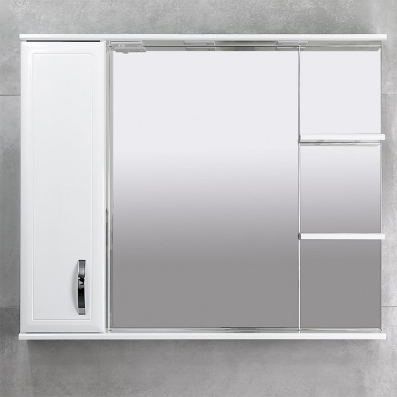 Шкаф-зеркало для ванной Bayro Allure 1000x750 левый белое