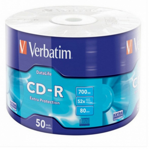 CD-R imprimabil 100* Tort, Verbatim, 700MB, 52x, AZO PRO, imprimabil NO ID Brand